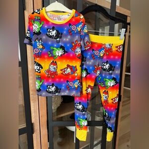 Bluey bamboo pajamas set short sleeve tee pants toddler boy superhero avengers